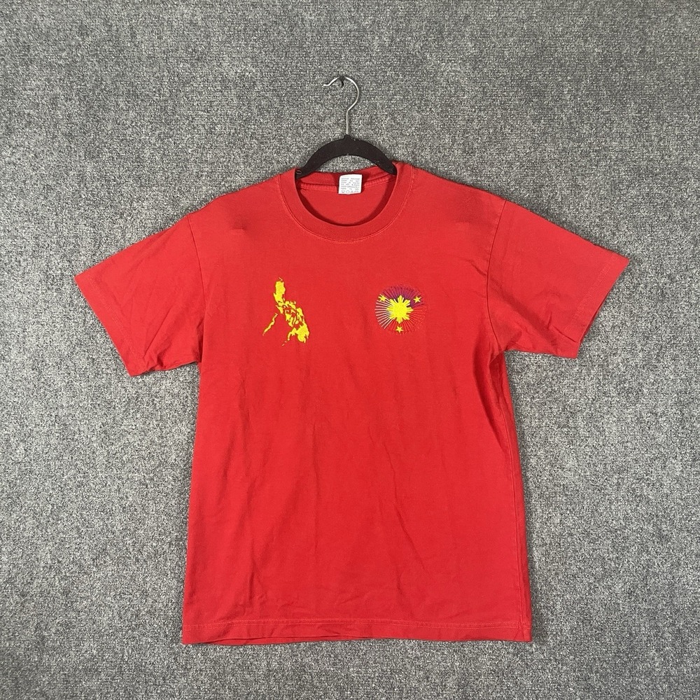 Vintage Dibuho Philippines Flag Embroidered T-shirt Red Size Medium #3106